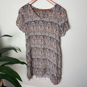 Benares Floral Boho Shift Dress XS